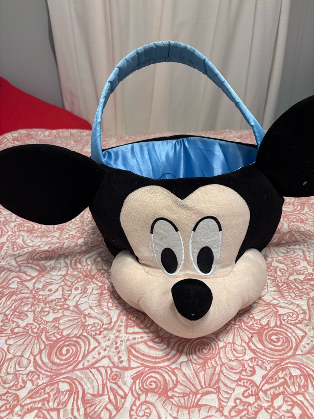 Micky mouse Character Kids Basket - Black & Cream with Blue Handle lg